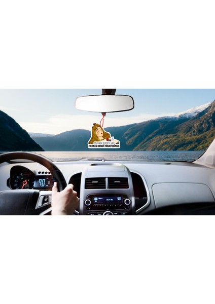 Masala Gerek Yok tasarımlı Ahşap Oto Dikiz Ayna Süsü