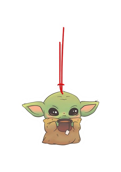 Yoda tasarımlı Ahşap Oto Dikiz Ayna Süsü
