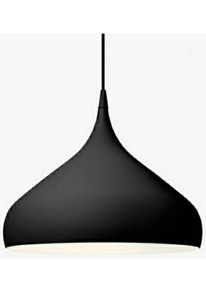 Metal Sakkıt Avize Cap 41 cm Siyah Içi Beyaz