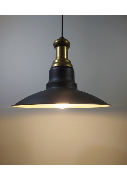 Metal Siyah Içi Beyaz Vintage Sarkıt Bronz Askılı