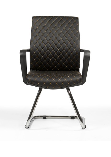 Efor Nakışlı Ofis - Müdür - Büro - Misafir Çalışma Koltuğu Siyah Renk Krom Ayaklı fiyatları