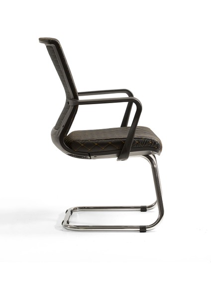 Efor Nakışlı Ofis - Müdür - Büro - Misafir Çalışma Koltuğu Siyah Renk Krom Ayaklı modelleri