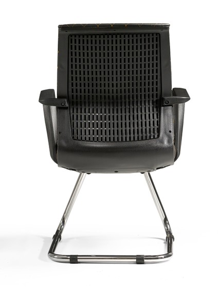 Efor Nakışlı Ofis - Müdür - Büro - Misafir Çalışma Koltuğu Siyah Renk Krom Ayaklı fırsatları