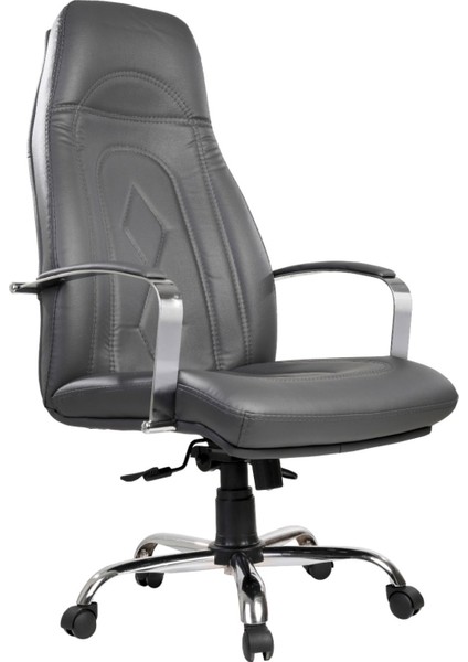 MY11 Yönetici Makam - Ofis Müdür - Büro - Çalışma Koltuğu Gri Renk Krom Ayaklı