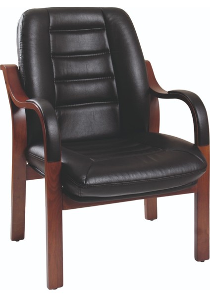 Mi31 Özel Tasarım Siyah Renk Ahşap Ayaklı Ofis Misafir - Büro - Çalışma Koltuğu