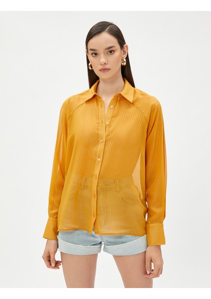 Çizgili Şifon Gömlek Reglan Kollu modelleri