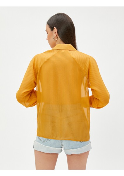 Çizgili Şifon Gömlek Reglan Kollu fırsatları