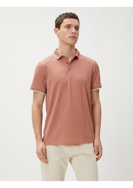 Polo Yaka Tişört Düğmeli Dar Kesim Kısa Kollu modelleri