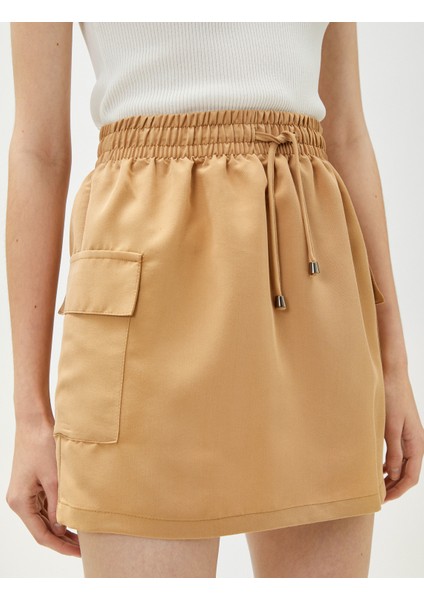 Mini Etek Modal Karışımlı Cepli Beli Bağlamalı indirimleri