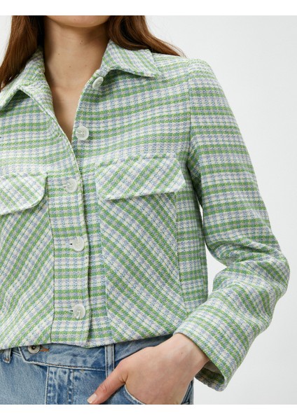 Crop Ceket Düğmeli Cepli Gömlek Yaka indirimleri