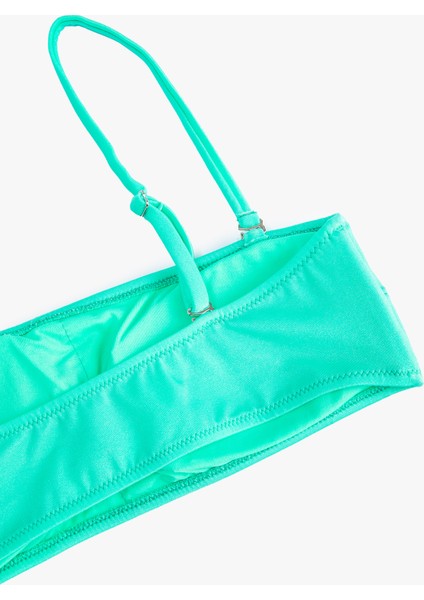 Straplez Bikini Üstü İnce Askılı Kaplı