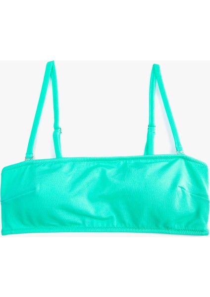 Straplez Bikini Üstü İnce Askılı Kaplı