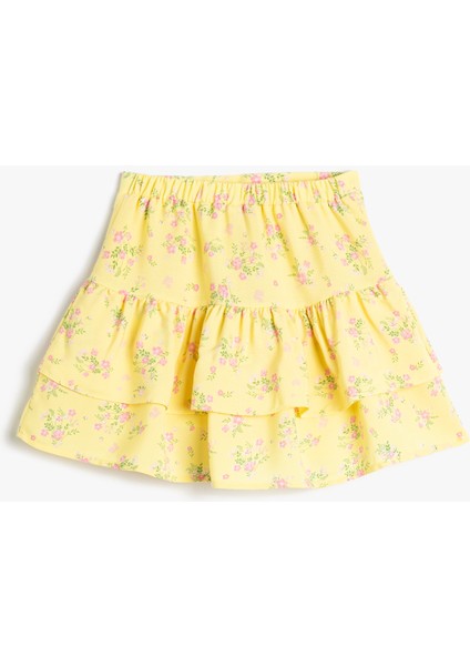Etek Fırfırlı Çiçekli Beli Lastikli Pamuklu fiyatları