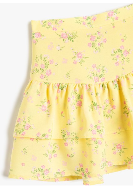 Etek Fırfırlı Çiçekli Beli Lastikli Pamuklu modelleri