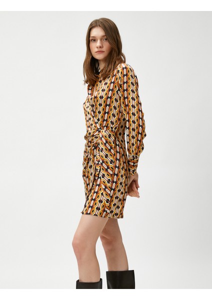 Melis Ağazat x Koton - Gömlek Yaka Saten Mini Elbise fiyatları