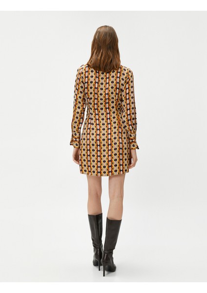 Melis Ağazat x Koton - Gömlek Yaka Saten Mini Elbise fırsatları