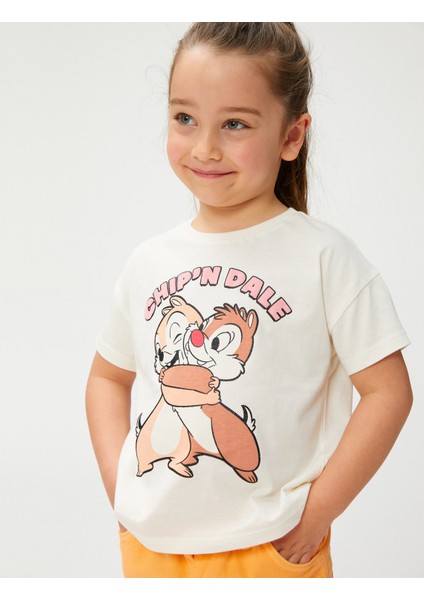 Chip ve Dale Tişört Lisanslı Kısa Kollu Bisiklet Yaka Pamuklu