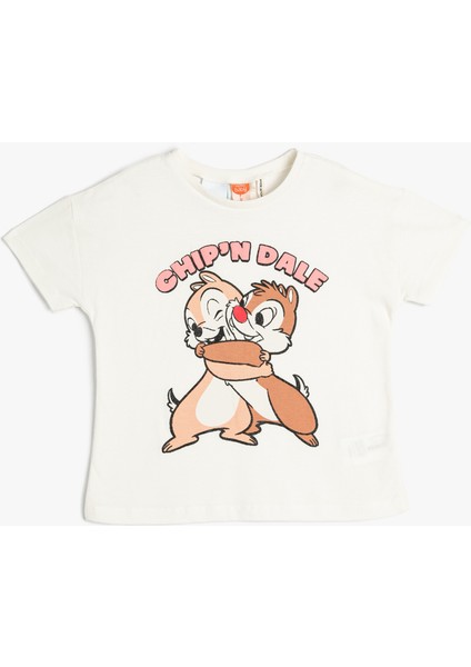 Chip ve Dale Tişört Lisanslı Kısa Kollu Bisiklet Yaka Pamuklu
