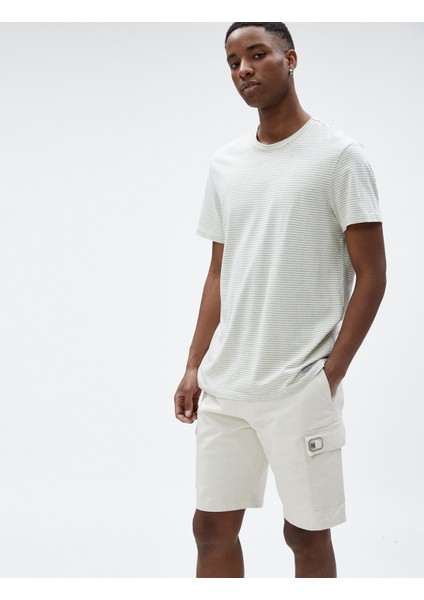 Kargo Cepli Şort Pamuklu Beli Bağcıklı