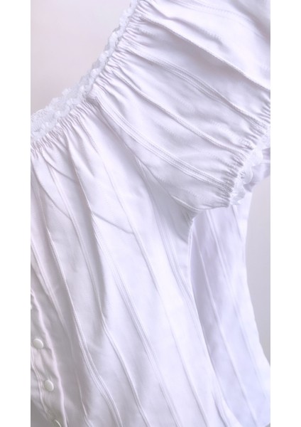 Vintage Girl Beyaz Crop Gömlek fırsatları