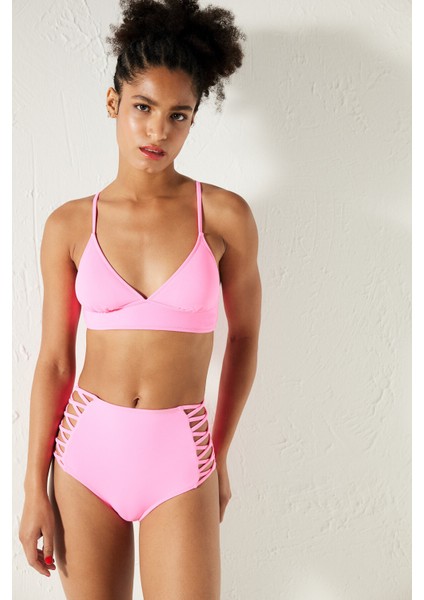 Basic Bralet Neon Pembe Bikini Üstü
