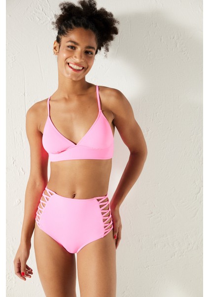 Basic Bralet Neon Pembe Bikini Üstü
