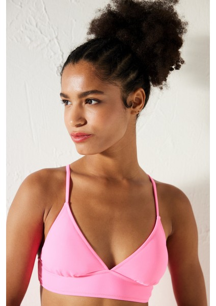 Basic Bralet Neon Pembe Bikini Üstü