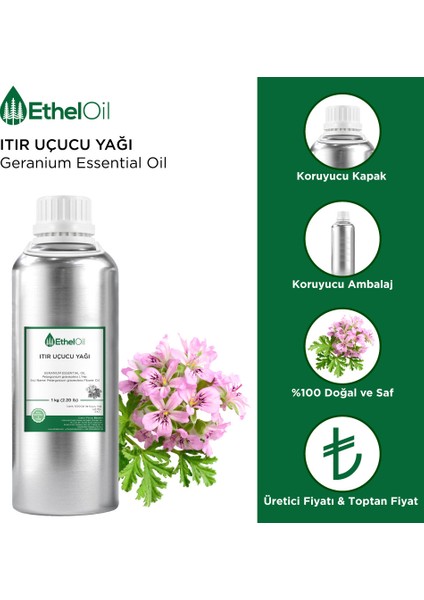 Itır Uçucu Yağı    1 kg   Geranium Oil  Pelargonium graveolens L'Her.