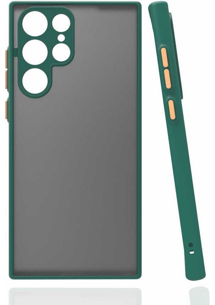 Galaxy S22 Ultra Kılıf Zore Hux Düğme ve Kapak Zıt Renk Kılıf