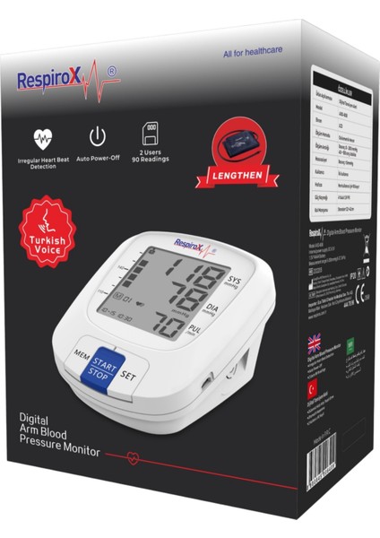 AXD-808 Türkçe Konuşan Tansiyon Aleti - Adaptörlü