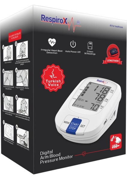 AXD-808 Türkçe Konuşan Tansiyon Aleti - Adaptörlü