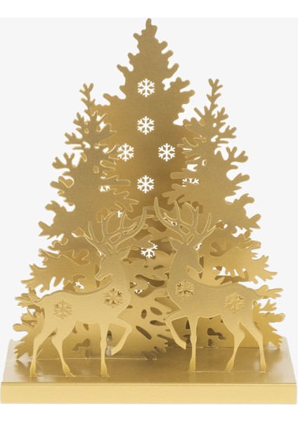 Gold Çam Ağacı Metal Dekor - Şık Masaüstü Dekorasyon - Christmas Sparkle modelleri