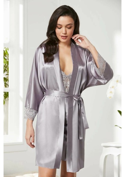 Saten Dantelli Gecelik Sabahlık Takım 4280 Royal modelleri