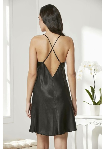 Saten Dantelli Gecelik Sabahlık Takım 4280 Siyah indirimleri