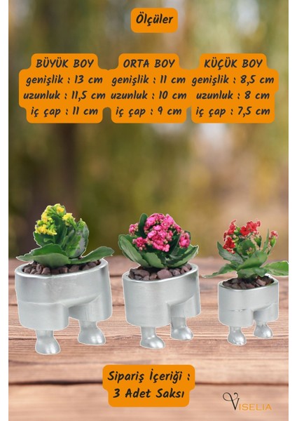 Büyük Dekoratif Saksı Gümüş Çiçek Saksısı 3 Adet 3 Boy Pantolon Model modelleri