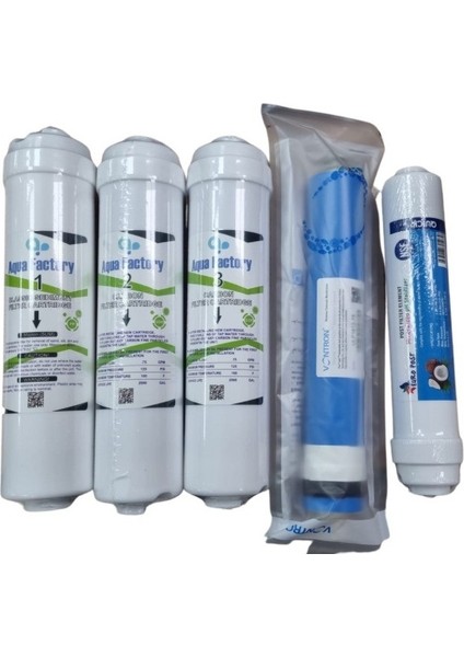 Gökay Su Arıtma Aqua Factory 5'li Çubuklu Inline Filtre Set