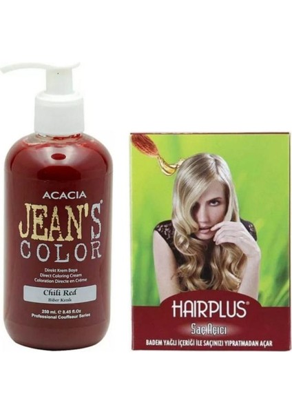 Saç Boyası Biber Kızılı 250 ml ve Hairplus Saç Açıcı