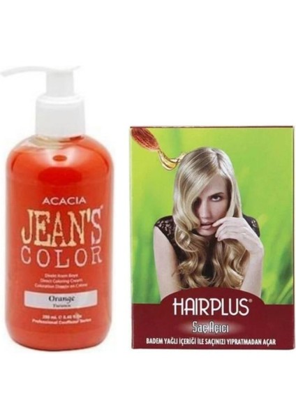 Turuncu Saç Boyası ve Hairplus Saç Açıcı 250 ml