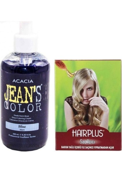 Saç Boyası Mavi 250 ml ve Hairplus Saç Açıcı