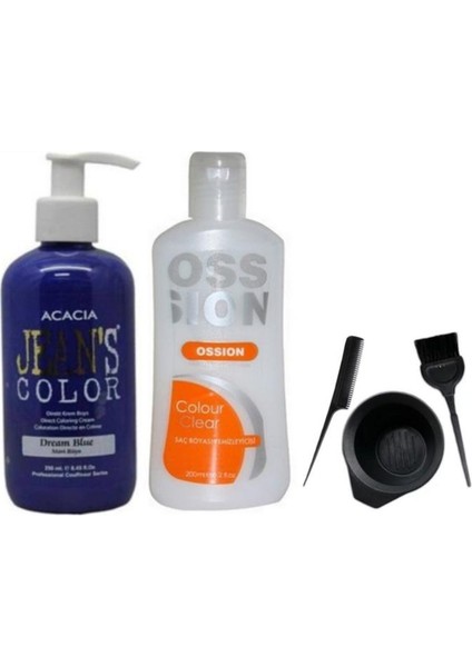 Saç Boyası Mavi Rüya 250 ml ve Boya Temizleyici ve Fluweel Boya Seti