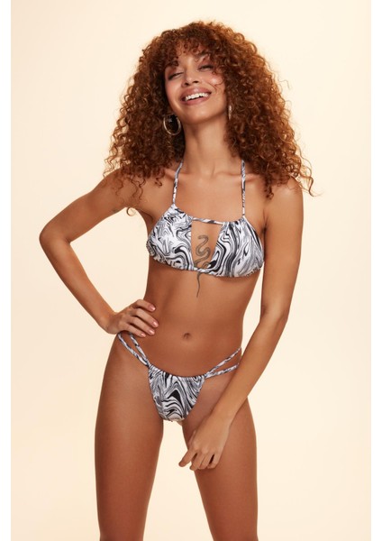 Coachella Fonksiyonel Straplez Bikini Tek Üst Ebruli 229107-D