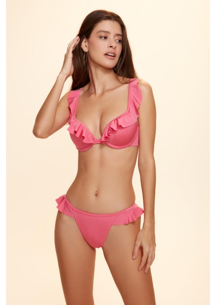 Linda Fırfırlı Bikini Tek Alt Oyster Pink 229201