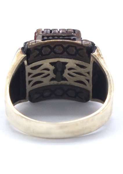 Ateş Taşlı Türk Bayraklı 925 Ayar Erkek Gümüş Yüzük GEY-159 fırsatları