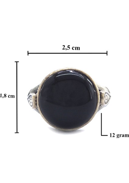 Onyx Taşlı 925 Ayar Erkek Gümüş Yüzük GEY-181