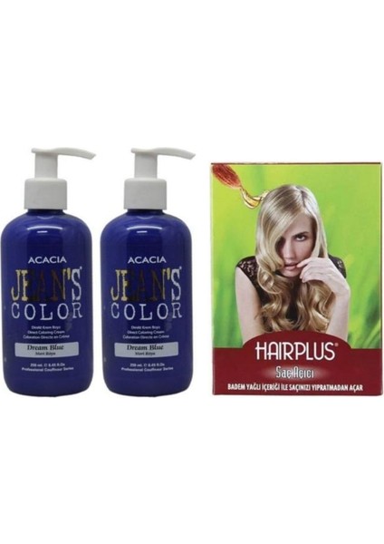 Saç Boyası Mavi Rüya 250 ml 2 Adet ve Hairplus Saç Açıcı