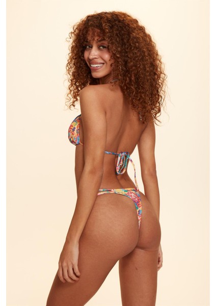 No Gossip Berta Bantlı String Bikini Tek Alt Gökkusağı 229205-D