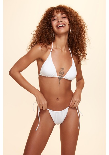 Marine Ipli Bikini Tek Alt Beyaz 229203