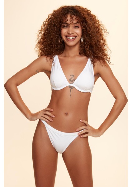 Maggie Balenli Uzun Üçgen Bikini Tek Üst Beyaz 229111 indirimleri