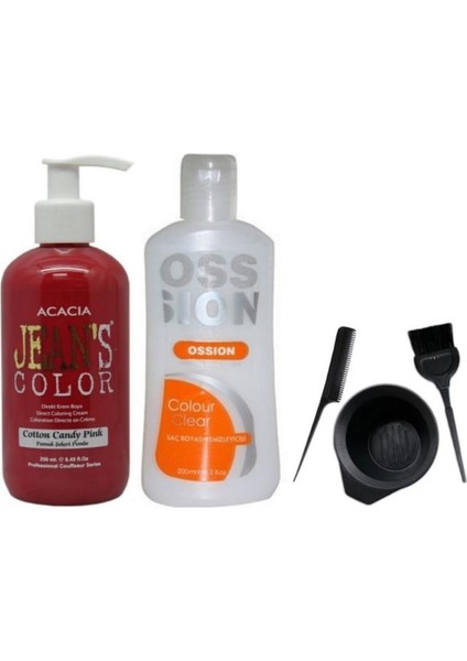 Saç Boyası Pamuk Şekeri Pembe 250 ml ve Boya Temizleyici ve Fluweel Boya Seti