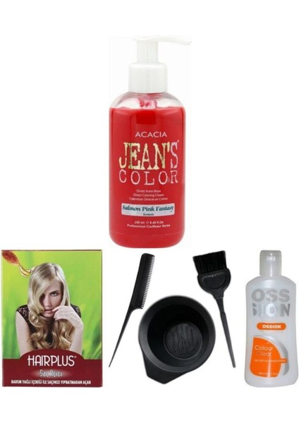 Saç Boyası Somon 250 ml Saç Açıcı Boya Temizleyici ve Fluweel Boya Seti 869900100948990